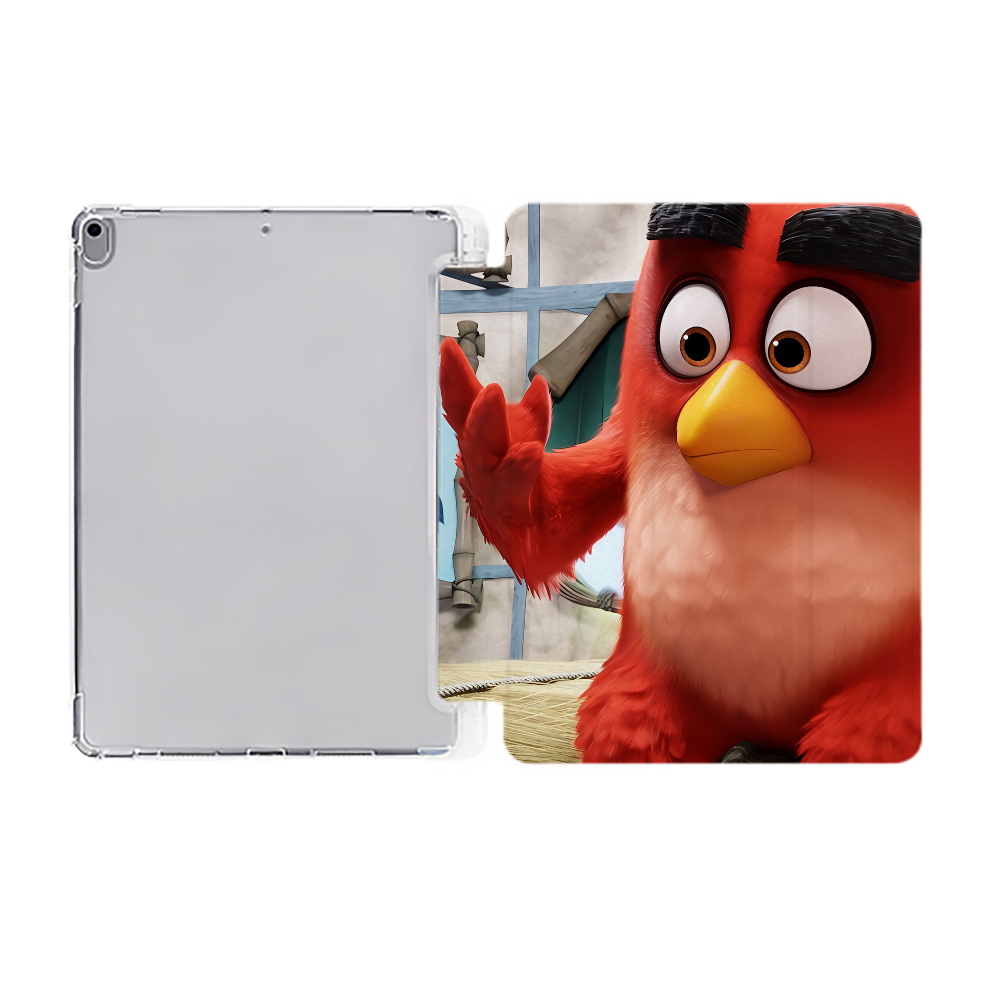 （画像用） Angry Birds アングリーバード IPad ケース ペン収納付き 三つ折りスタンド PUレザー×シリコン 対応機種9.5/10.5/10.9インチ